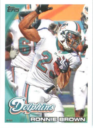 2010 Topps NFL Football Card # 255 Ronnie Brown - Miami Dolphins - NFL Trading Card in a Protective ScrewDown Case!