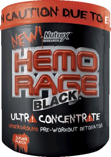 Nutrex Hemo Rage Black, Ultra Concentrate, Sucker Punch, 10.37-Ounce, Canister