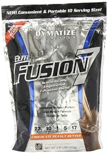Dymatize Nutrition Elite Fusion 7 Chocolate Peanut Butter 10 servings 440 grams.