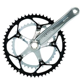 Truvativ Elita ISIS Road Crankset - Black/Silver Rings