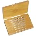 Alvord Polk 155-S-06 High-Speed Steel Taper Pin Reamer Set, Left Hand Helical Flute, Uncoated Finish, 7-Piece, 7/0# - #0 Taper Pin Sizes in Wood Case