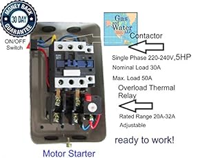Magnetic Electric Motor Starter Control 5 HP Single Phase ... champion air compressor wiring diagram 