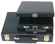 Black lizard carrying case with handle, holds 300 chips