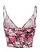 Doublju Women V Neck Floral Printing Girlish Crop Tank Top