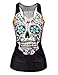 Pink Queen®women Hot Skull Printed Sleeveless T Shirt Tee Tank Tops