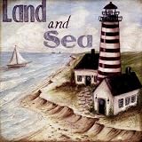 Land And Sea by Kate McRostie. PLAQUE MOUNTED. 12.00 inches width by 12.00 inches height. Highest Quality Art Poster Print