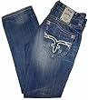 Men's Rock Revival Blue Unfinished Denim Andre Straight 33x33