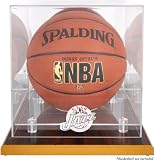 Utah Jazz Wood Base Logo Basketball Display Case and Mirror Back