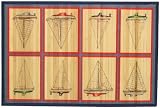 Laser Printed Split Bamboo Sailboat 3' x 5' Veranda Rug