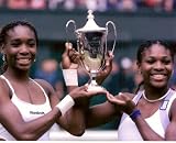 Venus & Serena Williams Tennis with Trophy 8x10 Photo