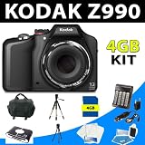 Buy Kodak Easyshare Max Z990 12mp Digital Camera (Black) + 4gb Complete Accessory Kit by Zm