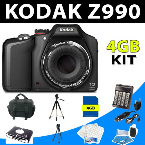 Kodak Easyshare Max Z990 12mp Digital Camera (Black) + 4gb Complete Accessory Kit