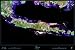 Java, Indonesia map, satellite print poster, photo: 36"x24" Glossy