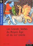 Les Grands Textes du Moyen Age eu du XVIe si&egrave;cle