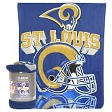 St. Louis Rams "Reflecting Helmet" Lightweight Fleece Blanket (Measures Approx. 50" x 60") - Blue