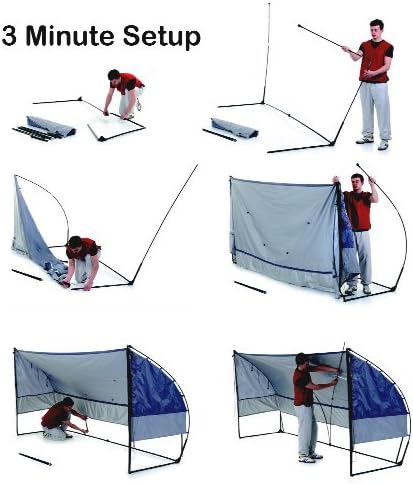 Kickster Academy Ultra Portable Sun/Rain Team Shelter - Black/Grey, 5.5 x 12 ft