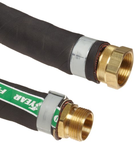 Goodyear Engineered Products Vintner White Rubber Brewers/Winery Hose Assembly, 2" NPSM Male x Female Cam And Groove Connection, 29" Hg Vacuum Rating 150 PSI Maximum Pressure, 25
