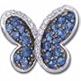 14Kt White Gold Chic Butterfly Sapphire and Diamond Brooch Pin