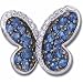 14Kt White Gold Chic Butterfly Sapphire and Diamond Brooch Pin