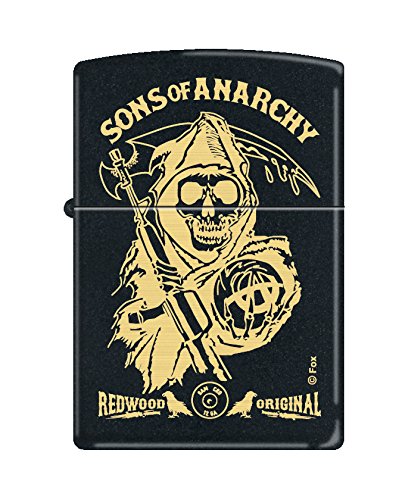 Zippo Sons of Anarchy Grim Reaper and Redwood Original Black Matte Pocket Lighter