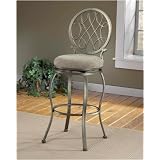 Hillsdale O'Malley Swivel Counter Stool, Dark Pewter Finish with Grey Fabric