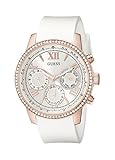 GUESS Women's U0616L1 White Silicone & Rose Gold-Tone Multi-Function Watch