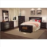 South Shore Dover Full,Queen Panel Headboard 4 Piece Bedroom Set in Dark Ma ....