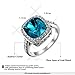 Yoursfs Sparkly 1.5ct Cubic Zirconia CZ Blue Topaz Cushion Cut Anniversary Engagement Ring