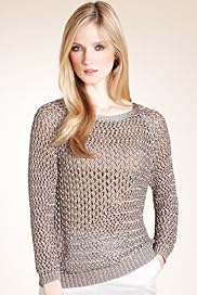 Autograph Slash Neck Honeycomb Knit Jumper