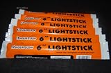 Set of 6 Orange Jumbo 6 Inch 12 Hour Safety Glow Light Sticks