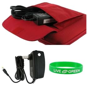 ASUS Eee PC 1000 10-Inch Netbook Cube Carrying Case with Wall Charger - Cube Pocket Red