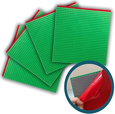 Peel-&amp;-Stick Base Plates - (10x10) Baseplate Bundle Compatible With All Major Brands -Green by Wacky Warehouse