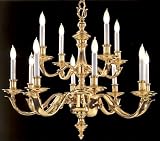 Colonial 31 inch chandelier in polished brass