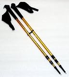 Pair of Pace Maker Nordic Hiking Walking Poles Sticks with Extras (Gold)