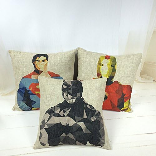 Cjeremy2000 Cotton Linen Superman Throw Pillow Cushion Cover Pillowcase 18 X 18 Inches (Series of three)