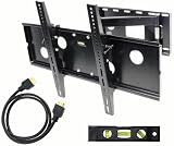 GSI High-Grade Sturdy-Steel Articulating Arm Wall TV Mount with Tilt and Swivel Functions - for LCD/LED/TV/DVD/Combo/Blu-Ray Flat-Panel Monitors/Screens/Displays, Mounting Brackets Fits 32-Inch to 55-Inch Screens - Plus Free Complimentary GSI 6 Ft. HDMI Male-Male 1080P High-Speed Cable
