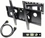 GSI High-Grade Sturdy-Steel Articulating Arm Wall TV Mount with Tilt and Swivel Functions - for LCD/LED/TV/DVD/Combo/Blu-Ray Flat-Panel Monitors/Screens/Displays, Mounting Brackets Fits 32-Inch to 55-Inch Screens - Plus Free Complimentary GSI 6 Ft. HDMI Male-Male 1080P High-Speed Cable