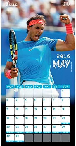 Official 2016 Fundacion Rafa Nadal Tennis Wall Calendar - Rafael Nadal
