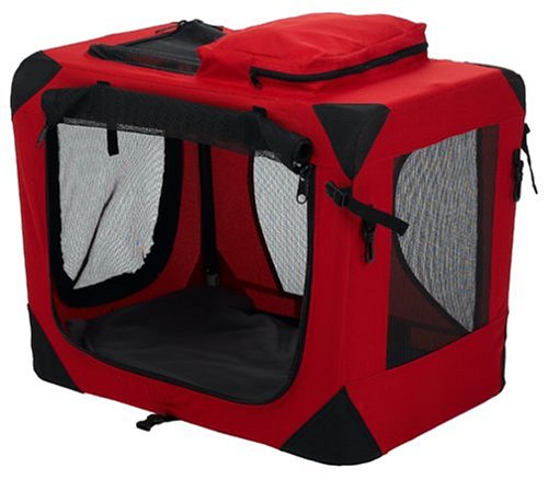 Pet Gear Home 'N Go Deluxe Soft-Sided Pet Crate, Small, Red Poppy