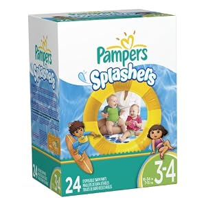 Pampers Splashers Size 3-4 Disposable Swim Pants 24 Count