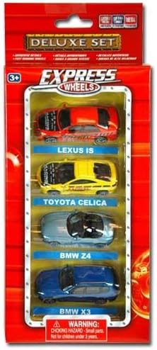 4pk Express Wheels Licensed Cars Deluxe Set - LEXUS IS/TOYOTA CELICA/BMW Z4/BMWX3