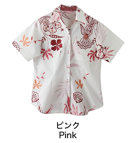 (マジュン) MAJUNかりゆしウェア(沖縄版アロハシャツ) レディース スキッパー ハイビペイズリー（シャツ）