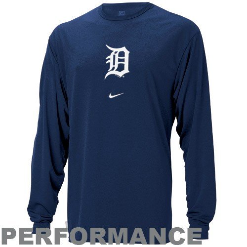 Nike Detroit Tigers Navy Blue MLB Performance Long Sleeve Training Top