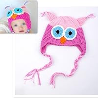 Cute Handmade Owl Newborn Baby Child Girls Boys Knit Hat Cap Photograph Gift