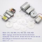 Dowonsol 8種 DC 電機 マイクロモーター 20種歯車 おもちゃの部品 370 , 310 ,130 ,180 ,030 ,1230 ,N40 ,N20