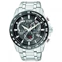 Citizen Men's Eco-Drive Chronograph Watch AT4008-51E with a Black Dial and a Stainless Steel Bracelet