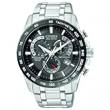 Citizen Men's Eco-Drive Chronograph Watch AT4008-51E  with a Black Dial and a Stainless Steel Bracelet