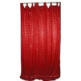2 Arterian Red Art Silk Drapes Curtains 108 by Mogul Interior