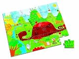 Janod 4505558 - Puzzle-K&ouml;fferchen rund Ritter & Drache, 36 Teile
