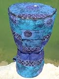 20 x 12 Djembe and hand Drum Bag - Adjustable Backpack Straps - Extra Padding and 2 Zippers - Earthtone or Blue Celestial Design